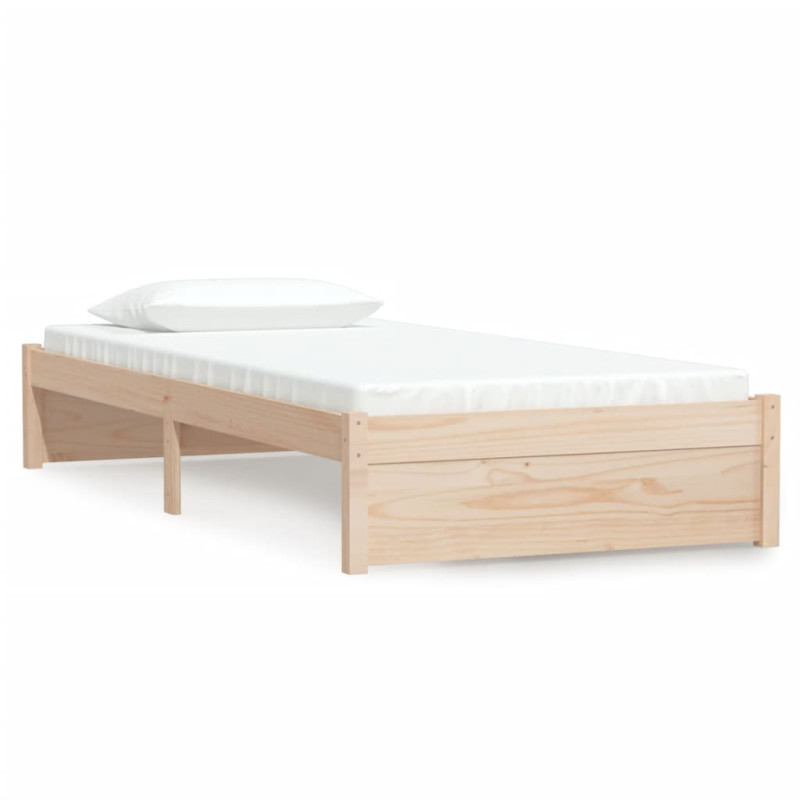 Cadre de lit sans matelas bois massif 90x190 cm