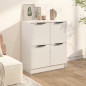 Buffet Blanc brillant 60x30x70 cm Bois d ingénierie