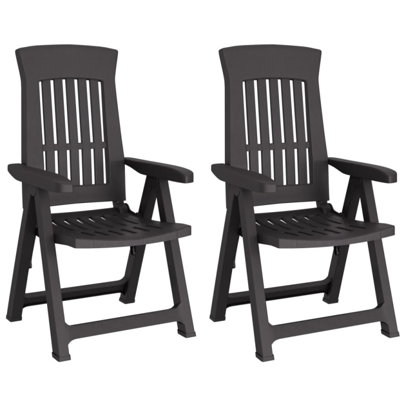 Chaises inclinables de jardin lot de 2 anthracite PP