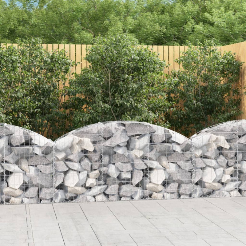 Panier de gabions arqué 150x30x60 80 cm Fer galvanisé