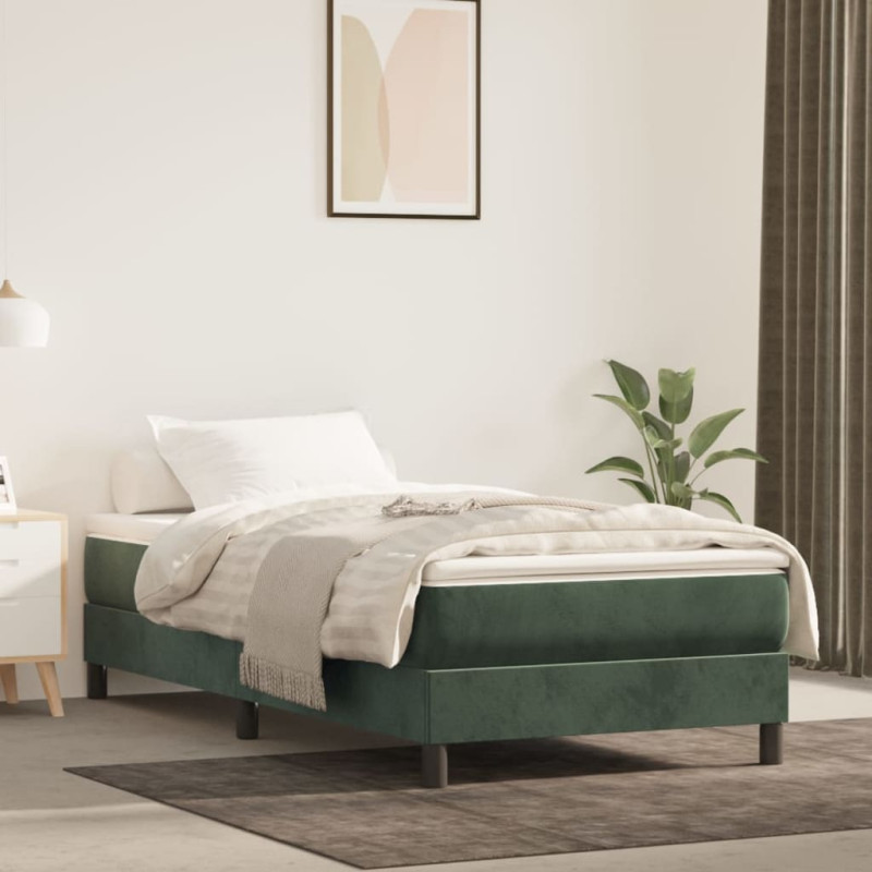 Cadre de lit sans matelas vert foncé 80x200 cm velours