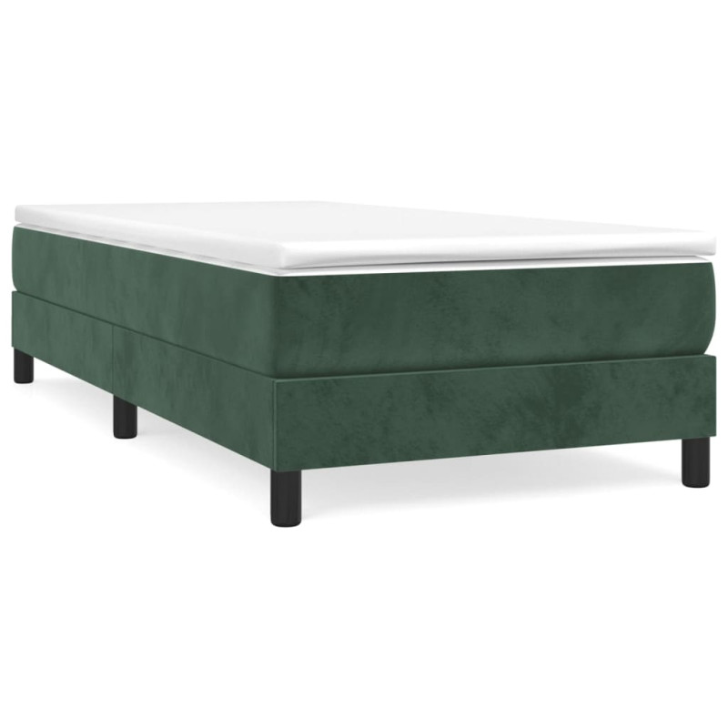 Cadre de lit sans matelas vert foncé 80x200 cm velours