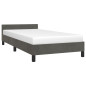 Cadre de lit sans matelas gris foncé 90x190 cm velours