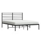 Cadre de lit métal sans matelas avec tête de lit noir 140x190cm