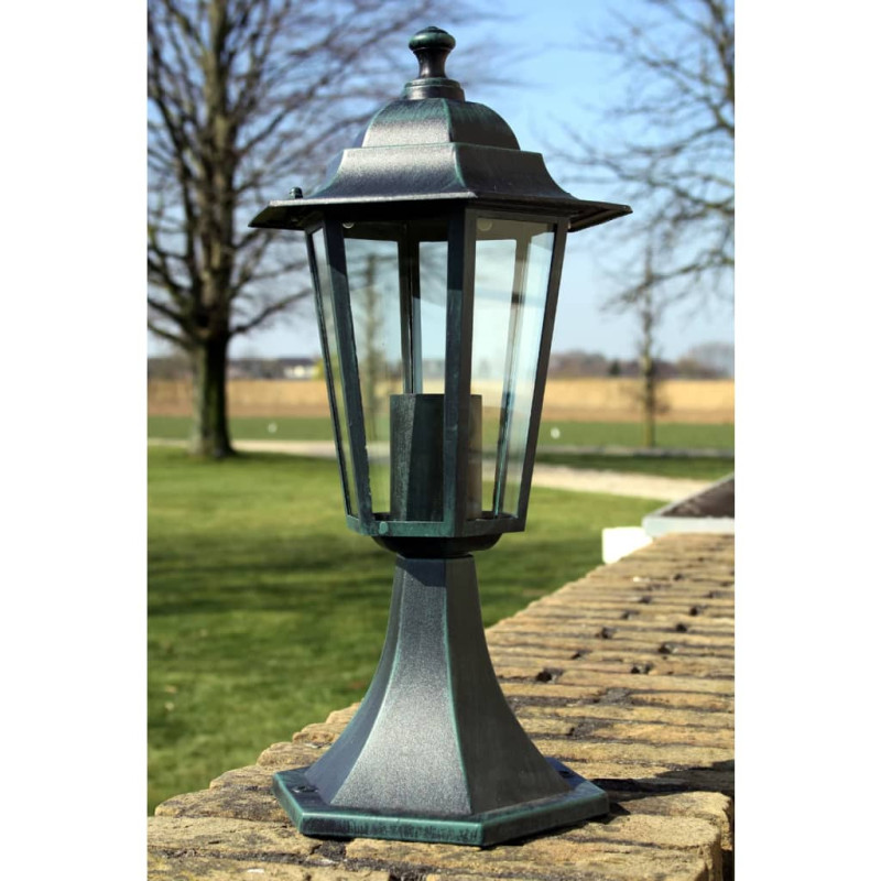 Lampe de jardin Vert foncé Noir Aluminium