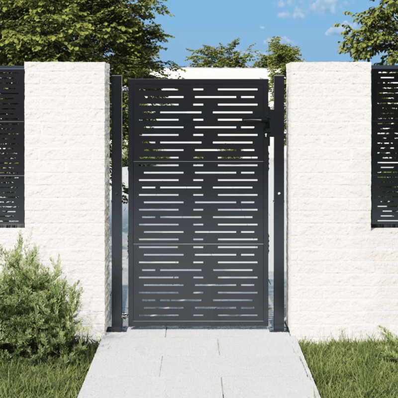 Portail de jardin anthracite 105x130 cm conception de carré