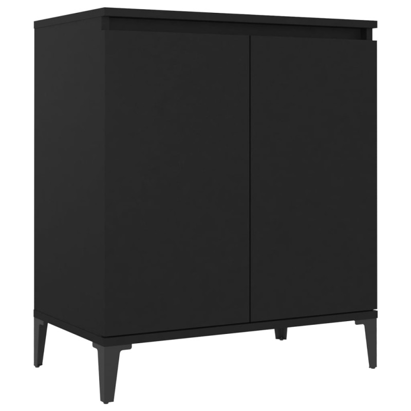 Buffet noir 60x35x70 cm bois d ingénierie