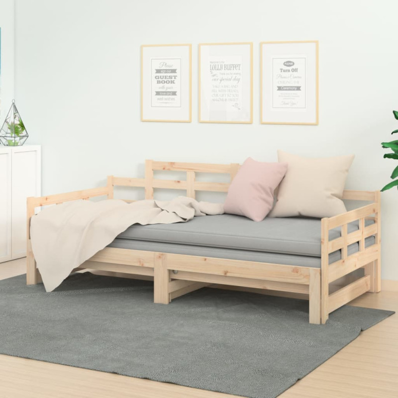 Lit coulissant sans matelas bois de pin solide