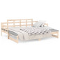 Lit coulissant sans matelas bois de pin solide