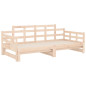 Lit coulissant sans matelas bois de pin solide