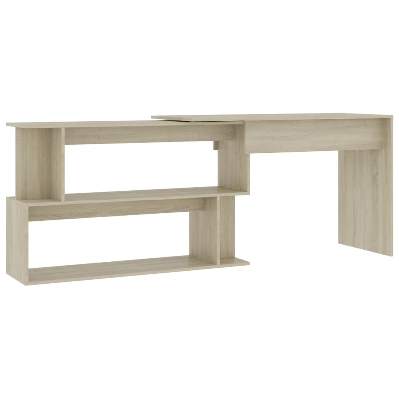 Bureau d angle Chêne sonoma 200x50x76 cm Bois d’ingénierie