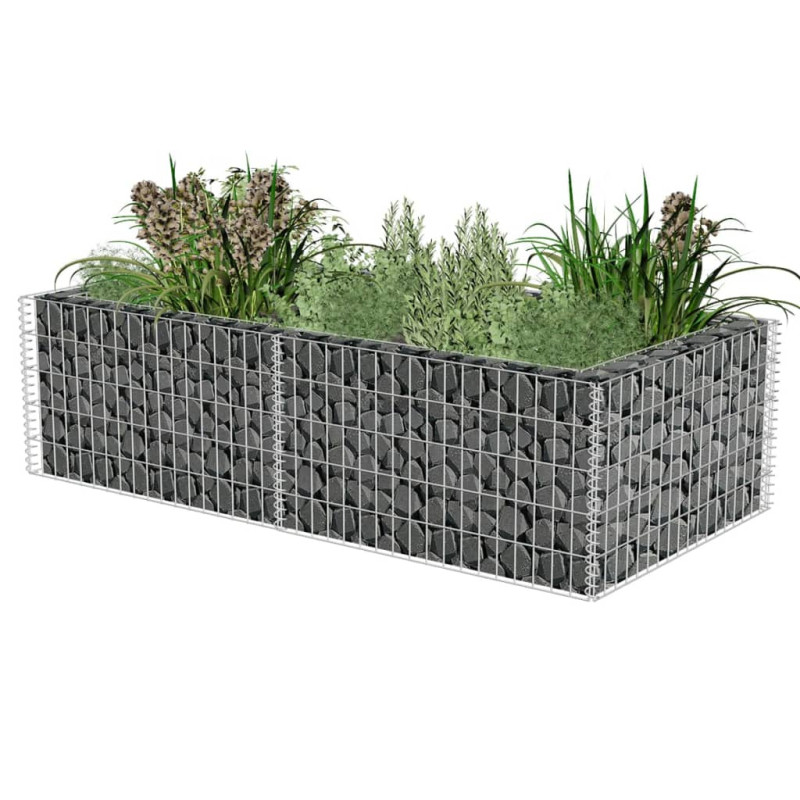 Jardinière à gabion Acier galvanisé 180 x 90 x 50 cm