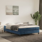 Cadre de lit sans matelas bleu foncé 140x190 cm velours