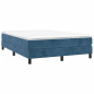 Cadre de lit sans matelas bleu foncé 140x190 cm velours