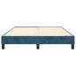 Cadre de lit sans matelas bleu foncé 140x190 cm velours