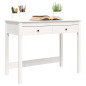 Bureau avec tiroirs Blanc 100x50x78 cm Bois massif de pin