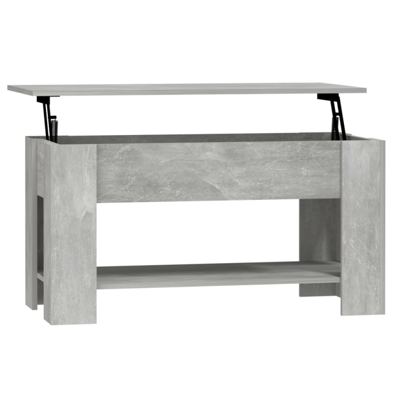 Table basse gris béton 101x49x52 cm bois d ingénierie