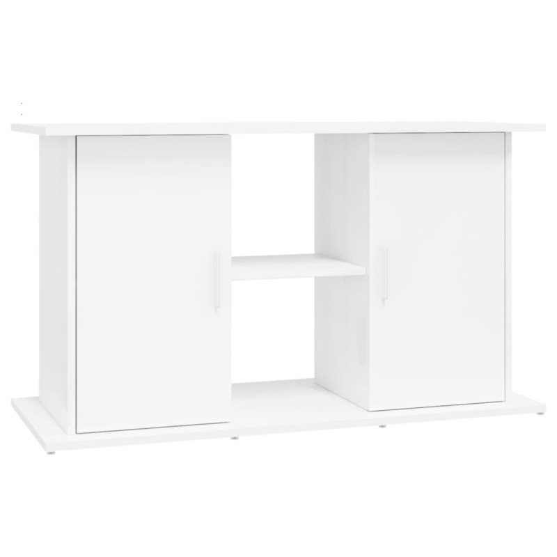 Support d aquarium blanc brillant 101x41x58cm bois d ingénierie