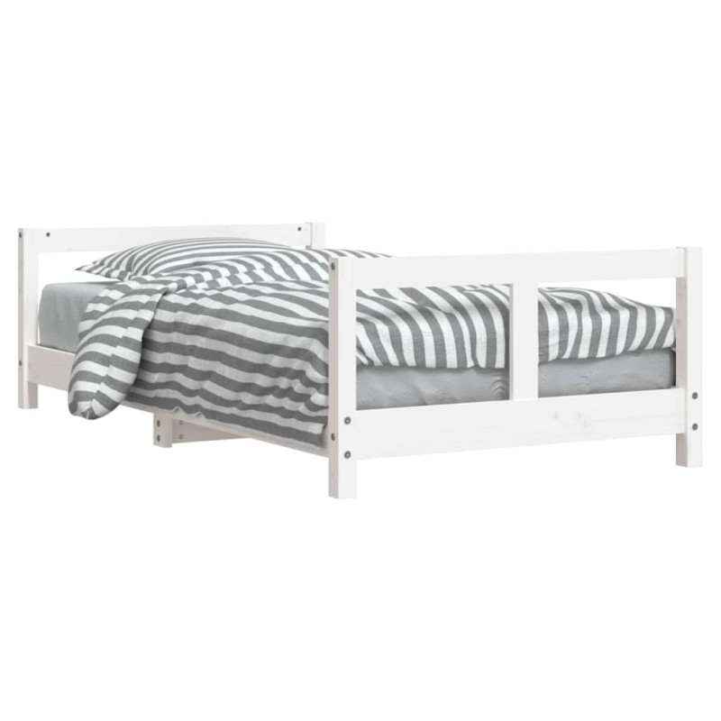 Cadre de lit pour enfant blanc 80x160 cm bois de pin massif