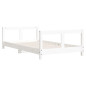 Cadre de lit pour enfant blanc 80x160 cm bois de pin massif