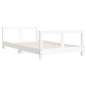 Cadre de lit pour enfant blanc 80x160 cm bois de pin massif