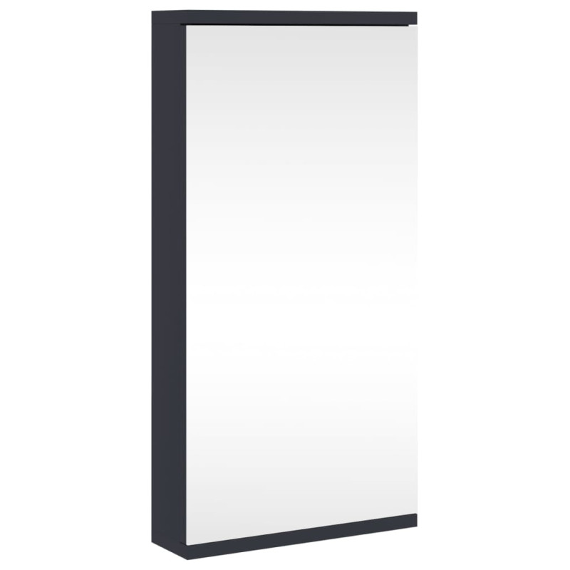 Armoire de bain à miroir d angle gris 30x24x60 cm