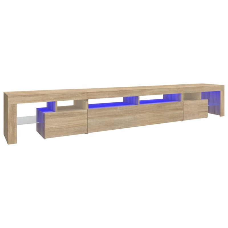 Meuble TV avec lumières LED Chêne sonoma 260x36,5x40 cm