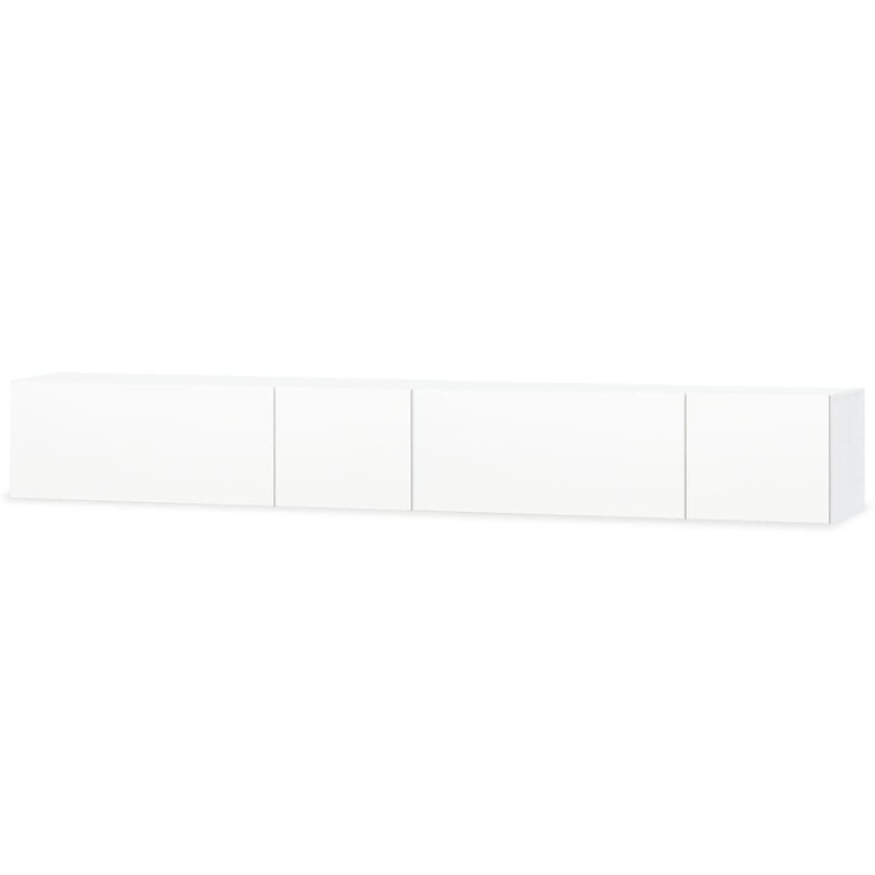 Meubles TV 2 pcs bois d’ingénierie 120x40x34 cm Blanc brillant