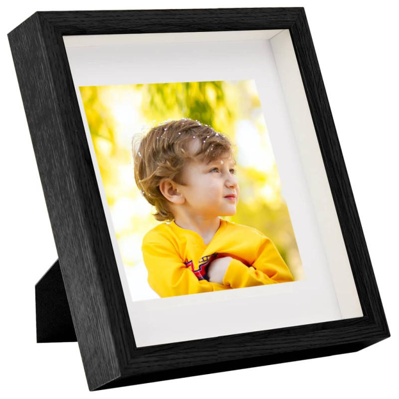 Cadres photo 3D 3 pcs Noir 23x23 cm pour photos 13x13 cm