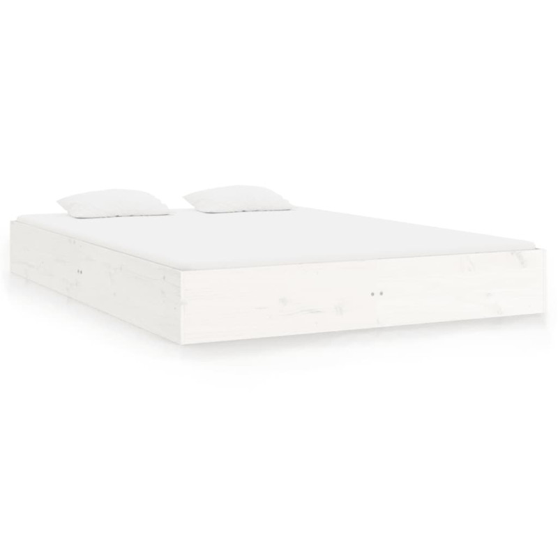 Cadre de lit sans matelas blanc bois massif 180x200 cm