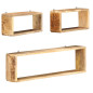 Ensemble d étagère cube 3 pcs bois solide de manguier