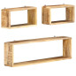 Ensemble d étagère cube 3 pcs bois solide de manguier