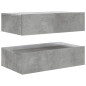 Meubles TV avec lumières LED 2 pcs gris béton 60x35x15,5 cm