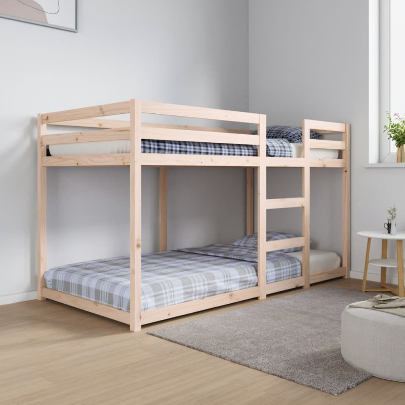 Lit superposé sans matelas 90x190 cm bois de pin massif