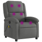 Fauteuil de massage inclinable Gris foncé Tissu