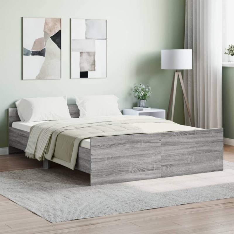 Cadre de lit sans matelas sonoma gris 140x190 cm