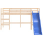 Lit mezzanine d enfants sans matelas avec toboggan 80x200 cm