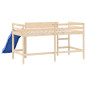 Lit mezzanine d enfants sans matelas avec toboggan 80x200 cm