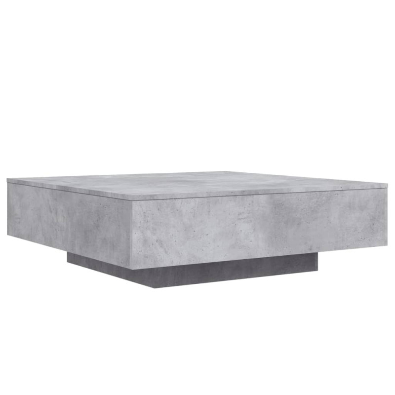 Table basse gris béton 100x100x31 cm bois d ingénierie