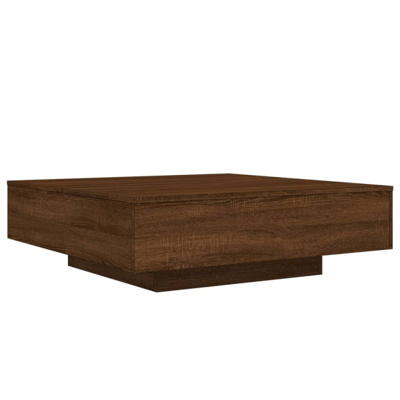 Table basse chêne marron 100x100x31 cm bois d ingénierie