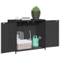 Armoire de rangement de jardin noir 83x45x76 cm résine tressée