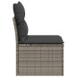 Chaise de jardin sans accoudoirs avec coussins gris poly rotin