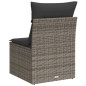 Chaise de jardin sans accoudoirs avec coussins gris poly rotin