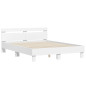 Cadre de lit avec LED sans matelas blanc 140x190 cm