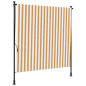 Store roulant d extérieur orange et blanc 200x270cm tissu acier