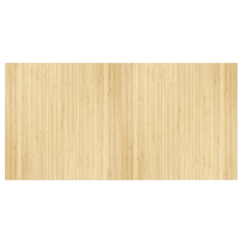 Tapis rectangulaire naturel clair 100x200 cm bambou