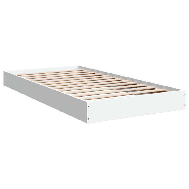 Cadre de lit sans matelas blanc 90x190 cm bois d ingénierie