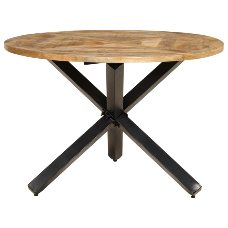 Table à manger Ø110x75 cm bois massif de manguier brut