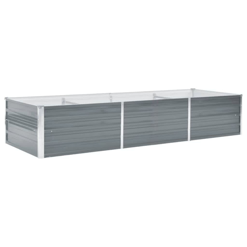 Lit surélevé de jardin Acier galvanisé 240x80x45 cm Gris