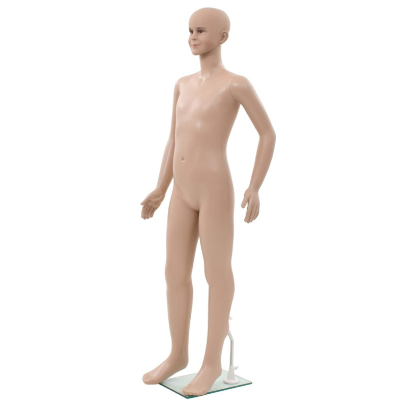 Mannequin enfant corps complet avec base verre Beige 140 cm 